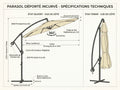 Solarro Square 3×3 · Parasol Déporté Carré